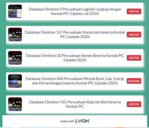 Duniaindustri.com menghadirkan database direktori digital di platform lynk.id 